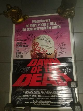 Dawn Of The Dead Poster Signed George Romero