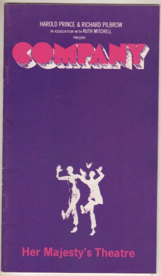 Sondheim " Company " London Playbill 1972 Eric Flynn & Marti Stevens