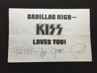 Kiss 1976 Cadillac High School Flyer That Kiss Dropped From A Helicopter