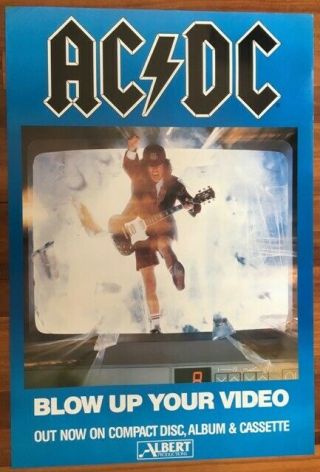 Ac/dc Blow Up Your Video Rare 1988 Alberts Promo Poster Australia