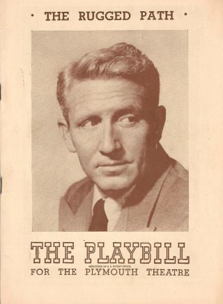 Spencer Tracy " The Rugged Path " Jan Sterling / Clay Clement 1945 Playbill