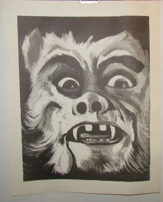 Vintage Spook Show Poster " Dr Evil " Werewolf Wolf Man
