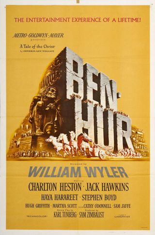 Ben - Hur 1960 27x41 Orig Movie Poster Fff - 02229 Fine,  Very Good Charlton Heston