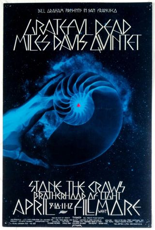 Bg 227 Grateful Dead Miles Davis David Singer 1970 Fillmore West Concert Poster