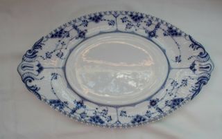 Antique Royal Copenhagen Blue Fluted Full Lace Underplate For Tureen 1109