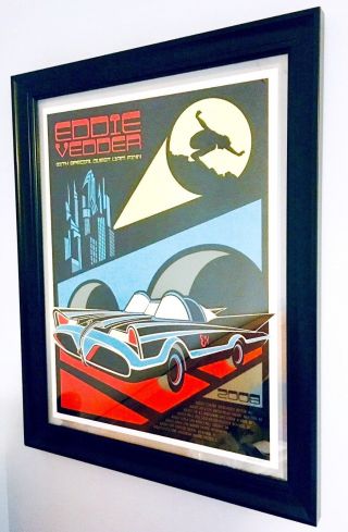 Eddie Vedder 2008 Solo Tour Framed Poster Batmobile Klausen Batman