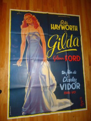 Gilda 1972r Giant French Movie Poster Rita Hayworth Glenn Ford