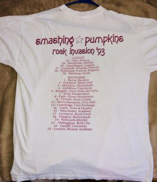 1993 Smashing Pumpkins European Concert T - Shirt - VINTAGE 5