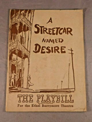 A Streetcar Named Desire Playbill March 22 1948 Marlon Brando Jessica Tandy