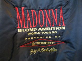 MADONNA Blond Ambition World Tour 1990 Crew Staff Concert Jacket Pioneer 5