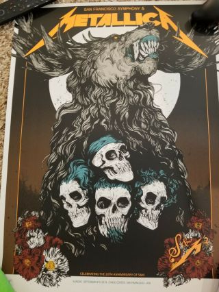 Metallica And San Francisco Symphony Orchestra Poster S&m2 Night 2,  Sept 8