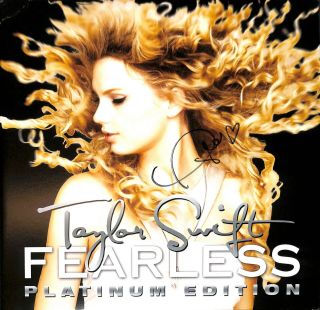 Taylor Swift Hand Signed Autographed Fearless Lp Platinum Vinyl W/ Psa Loa
