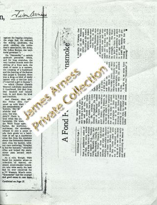 James Arness Marshal Dillon Gunsmoke 1975 NY Times Article 