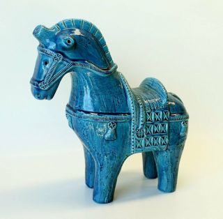 Bitossi Aldo Londi Iconic Rimini Blue Horse Statue/sculpture Mid Century Italian