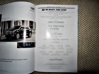 Uma Thurman & Josh Lucas signed Parisian Woman Playbill Opening Night,  Ticket 3
