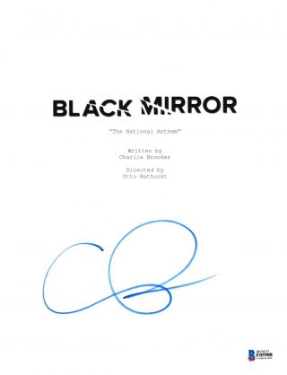Charlie Brooker Signed Black Mirror Script Beckett Bas Autograph Auto A