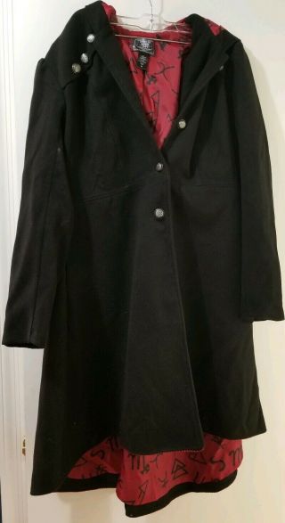 Hot Topic American Horror Story Coven Black Coat Robe Witch Halloween Goth Sz 0