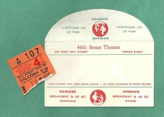 Betty Buckley " 1776 " William Daniels / Paul Hecht / Ken Howard 1970 Ticket Stub