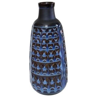 Denmark Signed Big Old Blue Danish Vase,  Svend Aage Jensen Master In Glazes