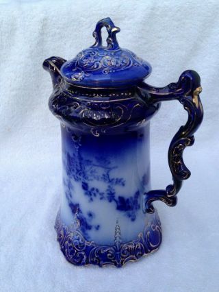 La Belle China Flow Blue Chocolate Pot 6