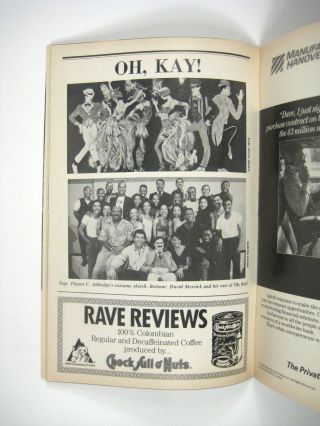 Oh Kay Playbill 1990 Rogers Theater David Merrick Angela Teek Brian Mitchell 5