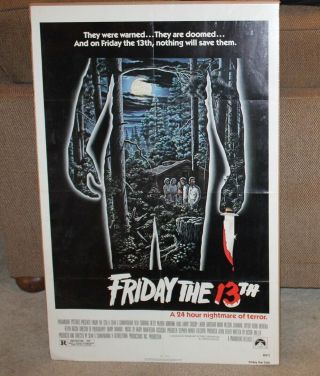 Friday The 13th 1980 One Sheet Movie Poster 27 X 41 Betsy Palmer