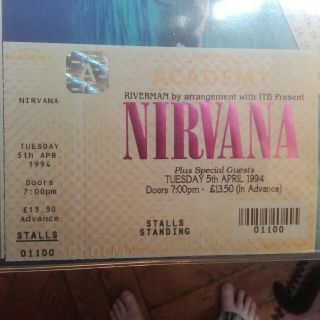 Nirvana Ticket April 5th 1994 Gig Concert Kurt Cobain