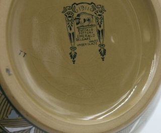 Buffalo Pottery Emerald Deldare Ware Bowl Squirrel & Butterfly 1911 Art Nouveau 10