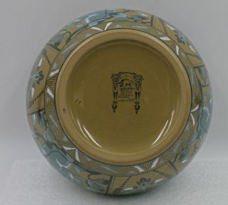 Buffalo Pottery Emerald Deldare Ware Bowl Squirrel & Butterfly 1911 Art Nouveau 9