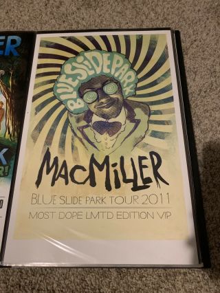 Mac Miller Signed Blue Slide Park CD And VIP Poster Rare 2