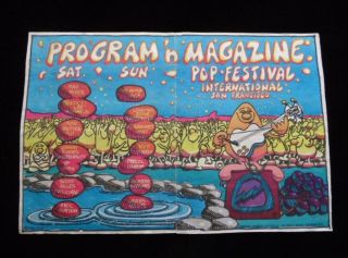 Orig.  /rare 1968 San Francisco International Pop Festival Program/poster