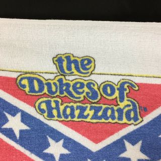 Vtg 1981 Dukes of Hazzard Beach Towel General Lee Confederate 80s Warner Bros 5