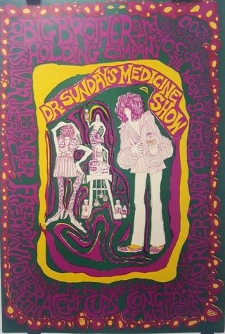 Big Brother & Janis Joplin | San Jose | Art By Mari Tepper - Rare 1967 Benefit