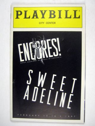 Sweet Adeline Playbill 1997 City Center Encores Dorothy Louden Tony Randall 2