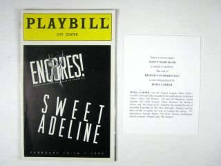 Sweet Adeline Playbill 1997 City Center Encores Dorothy Louden Tony Randall 3