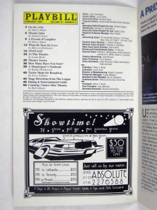 Sweet Adeline Playbill 1997 City Center Encores Dorothy Louden Tony Randall 5