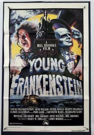 Young Frankenstein Movie Poster (vf -) One Sheet 1974 Sci - Fi Gene Wilder 4159
