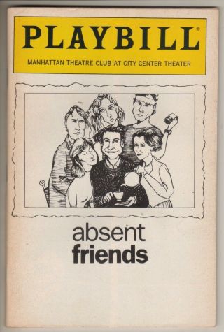 Gillian Anderson " Absent Friends " Playbill 1991 Brenda Blethyn Off - Broadway