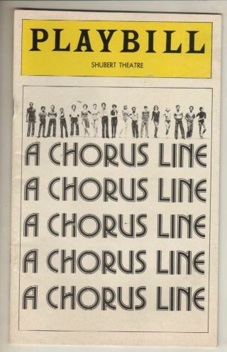 " A Chorus Line " Playbill Eighth Month 1976 Obc Broadway