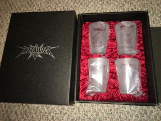 Metallica 4pc Album ALTERNATE Half - Pint Glass Box Set Rare Club LP CD 2