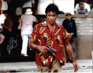 Al Pacino Autographed 11x14 Scarface Photo Tony Montana Blood Shirt - Psa/dna