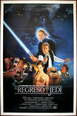 Spanish - Mexican 1 - Sheet Return Of The Jedi Movie Poster George Lucas Star Wars