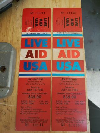 Live Aid Philadelphia 1985 Concert Tickets