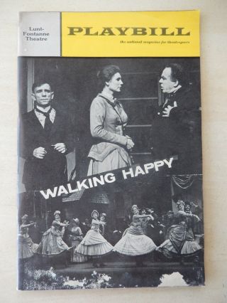 November 1966 - Opening Night - Lunt - Fontanne Theatre Playbill - Walking Happy
