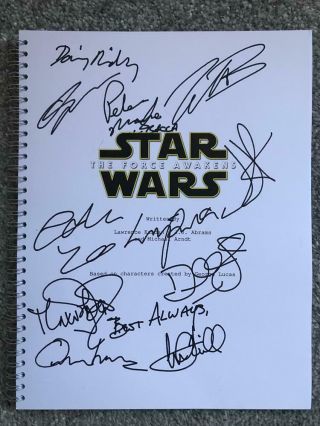 Star Wars Force Awakens Signed Script Ridley/boyega/driver/hamill