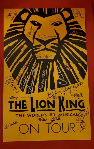 Disney Presents The Lion King Broadway Cast Signed Poster 1 Musical On Tour