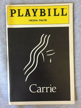 Carrie Playbill - 1988 Historic Broadway Flop Rare W/ Betty Buckley