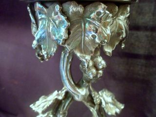 Large Ornate Silver Plate and Cut Glass Compote,  Over 16 Lbs,  Grape and Vine 10