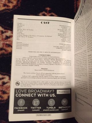 Tim Pigott - Smith And Cast Signed King Charles III Broadway Cast Signed Playbill 4