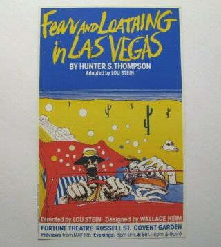 Fear And Loathing In Las Vegas 1982theater Handbill Flyer – Hunter S.  Thompson